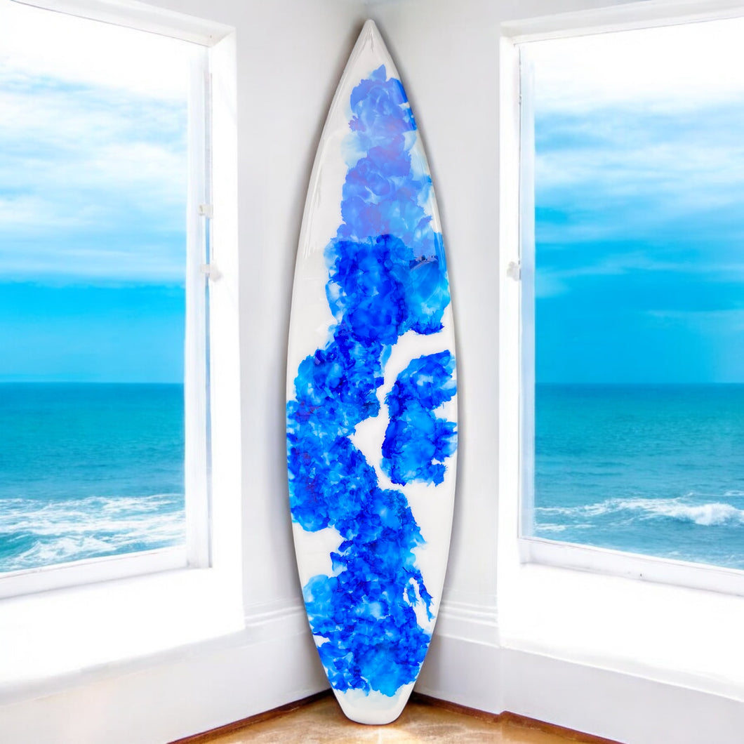 Blotter Beach- 1 of a Kind Surfboard Art - Tiki Soul Decorative Surfboard Decor