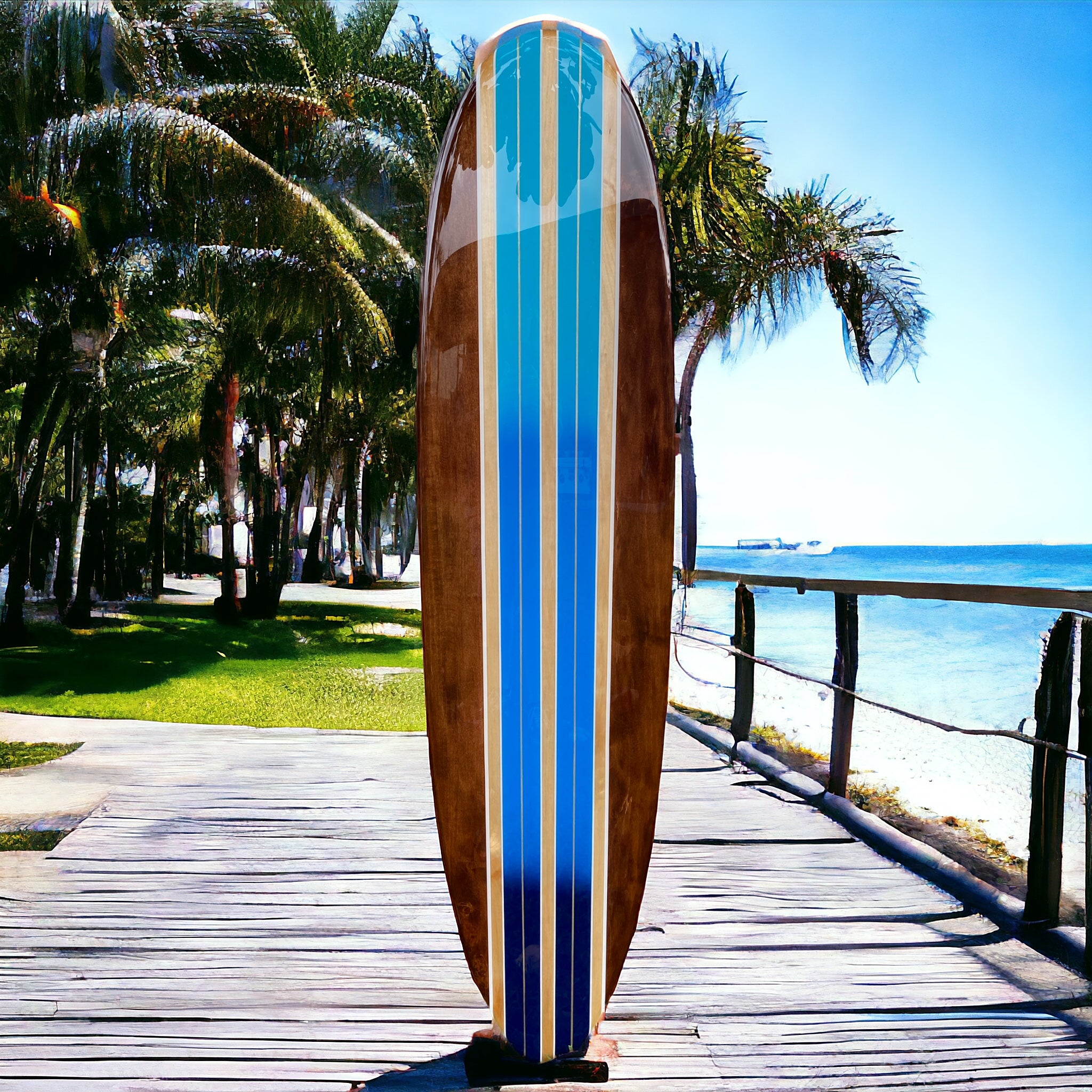 Haggerty's popular blue stripe surfboard wall art