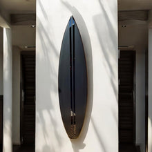 Load image into Gallery viewer, Modern black coastal wall art surfboard
