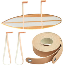 Load image into Gallery viewer, Surfboard wall rack leather sling strap hanger
